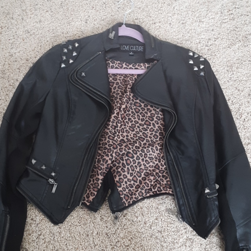 Black leather jacket